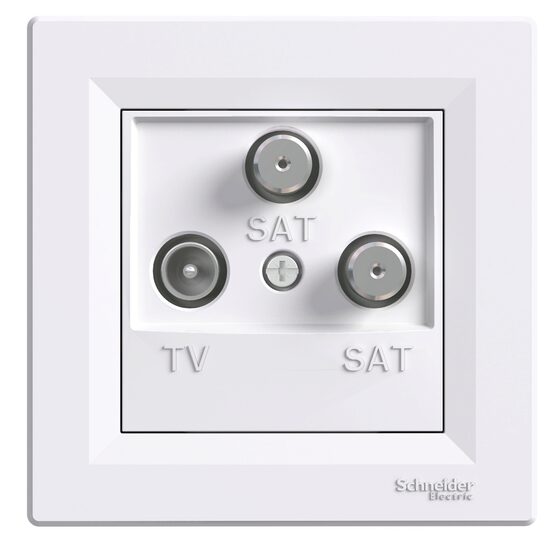 Priza TV-SAT de capat, alb, 1 dB, Asfora Schneider Electric, EPH3600121
