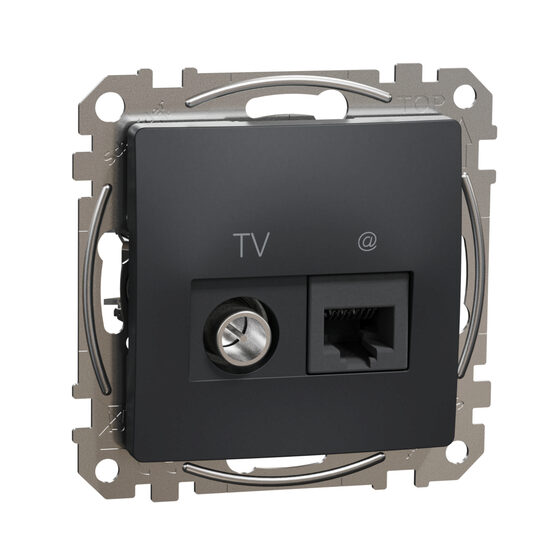 Priza TV+RJ45 Cat6 UTP antracit Sedna Design, SSDD114469T Schneider Electric