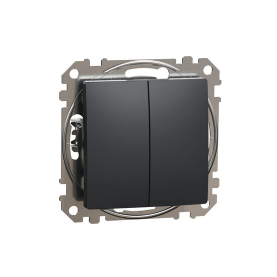 Intrerupator revenire dublu antracit 10A Sedna Design, SDD114118 Schneider Electric