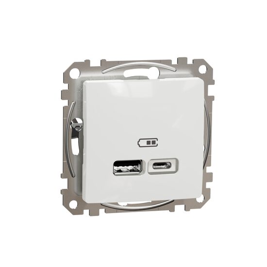Priza incarcare alba USB A+C, 2.4A Sedna Design, SDD111402 Schneider Electric