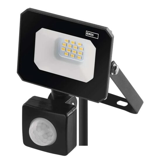 Proiector negru LED cu senzor de miscare, 10W, lumina neutra 4000 K, 1000lm, IP44, ZS2313 Emos