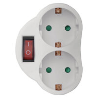 Adaptor cu 2 prize Schuko si comutator, P0063 Emos
