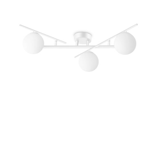 Plafoniera moderna alba abajururi sticla 3xG9/4W, Atlas PL3 328201 Ideal Lux