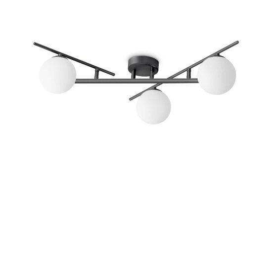 Plafoniera moderna neagra abajururi sticla 3xG9/4W, Atlas PL3 311357 Ideal Lux