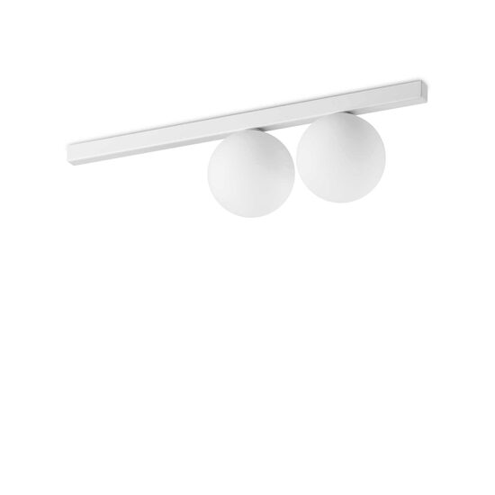 Plafoniera moderna alba abajururi sticla mata 2xG9/4W, Binomio PL2 328430 Ideal Lux