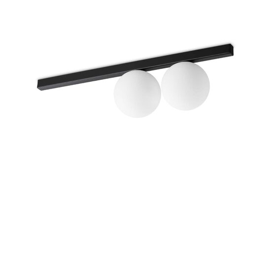 Plafoniera moderna neagra abajururi sticla mata 2xG9/4W, Binomio PL2 310671 Ideal Lux