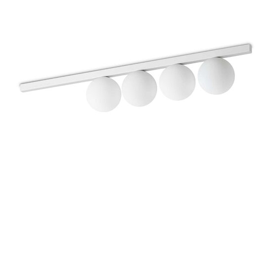 Plafoniera moderna alba abajururi sticla mata 4xG9/4W, Binomio PL4 328454 Ideal Lux