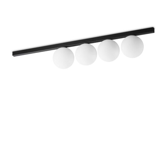 Plafoniera moderna neagra abajururi sticla mata 4xG9/4W, Binomio PL4 310688 Ideal Lux