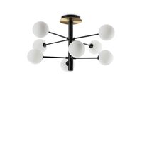 Candelabru modern abajururi sticla alba gravata 8xG9/15W, Cosmopolitan PL8 328485 Ideal Lux