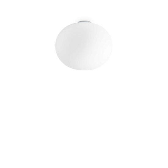 Plafoniera moderna alba abajur sticla gravata E27/42W, D40, Cotton PL1 327891 Ideal Lux