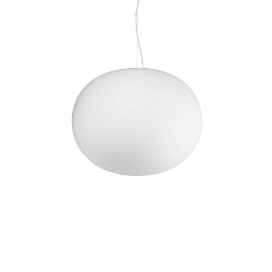 Lustra moderna alba abajur sticla gravata E27/42W, D40, Cotton SP1 327884 Ideal Lux