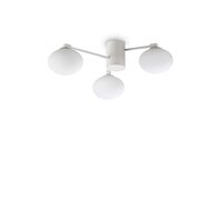 Plafoniera moderna alba abajururi sticla 3xG9/28W, Hermes PL3 D60 322667 Ideal Lux
