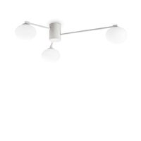 Plafoniera moderna alba abajururi sticla 3xG9/28W, Hermes PL3 D90 322674 Ideal Lux