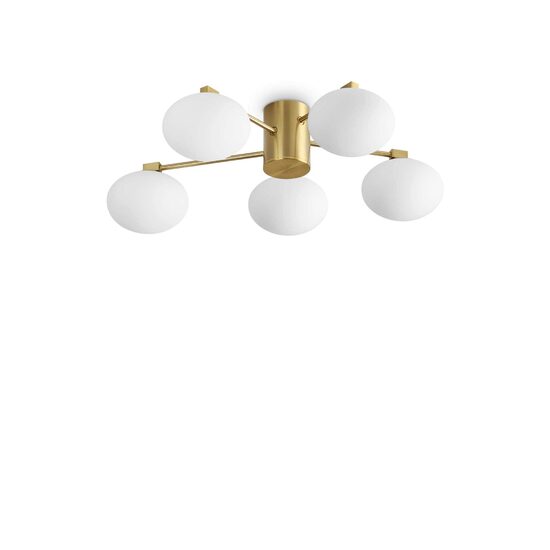 Plafoniera moderna aurie abajururi sticla 5xG9/28W, Hermes PL5 D60 316697 Ideal Lux