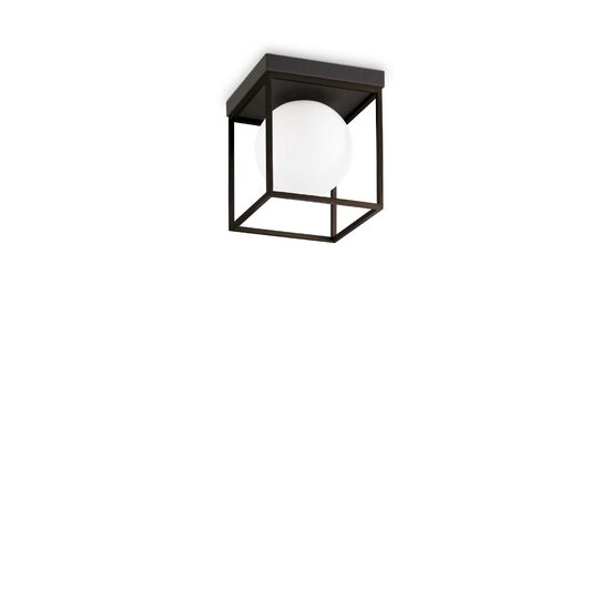Plafoniera moderna neagra abajur sticla 1xE14/28W, Lingotto PL1 327853 Ideal Lux