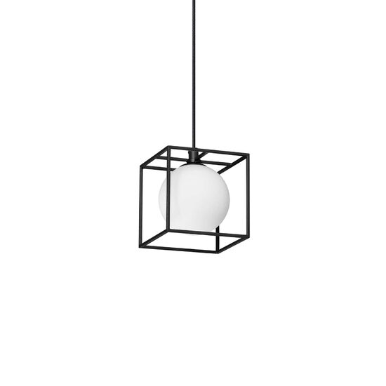 Lustra moderna neagra abajur sticla 1xG9/28W, Lingotto SP1 327839 Ideal Lux
