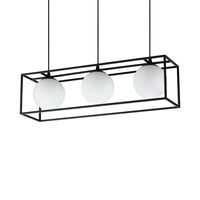 Lustra moderna neagra abajururi sticla 3xE14/28W, Lingotto SP3 304144 Ideal Lux
