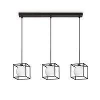 Lustra moderna neagra abajururi sticla 3xG9/28W, Lingotto SP3 Single 327846 Ideal Lux