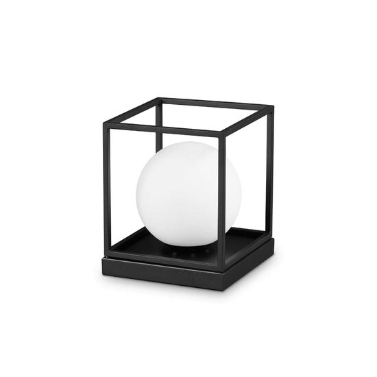 Veioza moderna neagra abajur sticla 1xE14/28W, Lingotto TL1 Big 327877 Ideal Lux