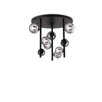 Plafoniera neagra abajururi sticla 9xG9/15W, Perlage PL9 328416 Ideal Lux