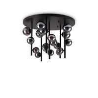 Plafoniera neagra abajururi sticla 18xG9/15W, Perlage PL18 328386 Ideal Lux