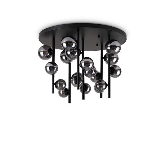 Plafoniera neagra abajururi sticla 18xG9/15W, Perlage PL18 328386 Ideal Lux