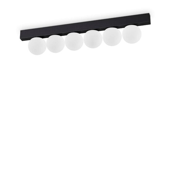 Plafoniera moderna neagra LED 18W/1350lm/3000K, Ping Pong PL6 313290 Ideal Lux