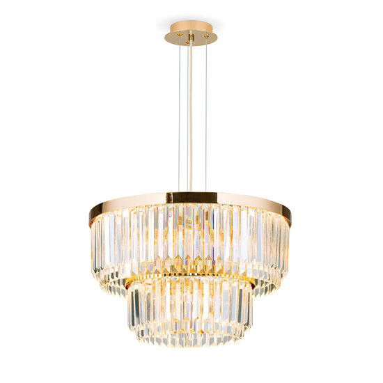 Candelabru cristal modern auriu Prism LED 80W/6400lm/3000K, LU 2415/55 GOLD Orion