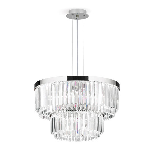 Candelabru cristal modern crom Prism LED 80W/6400lm/3000K, LU 2415/55 CHROM Orion
