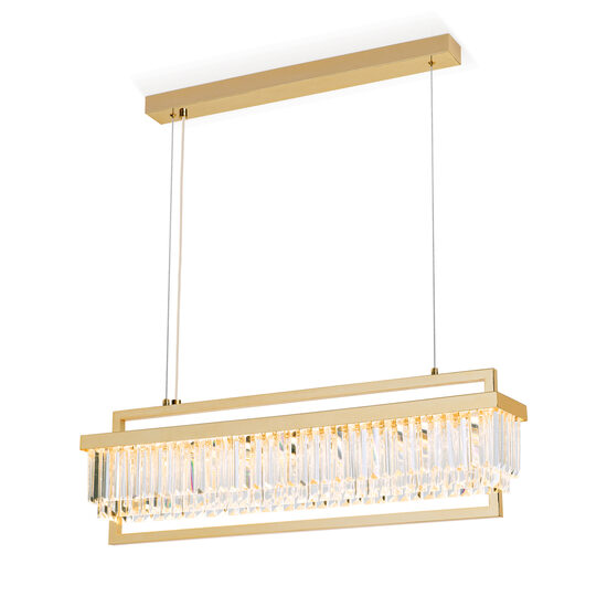 Lustra Prism cristal moderna aurie LED 80W/6400lm/3000K, HL 6-1701/90x17 GOLD Orion