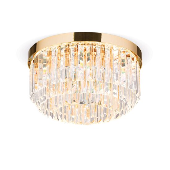 Plafoniera cristal moderna aurie Prism LED 40W/3200lm/3000K, DL 7-666/35 GOLD Orion
