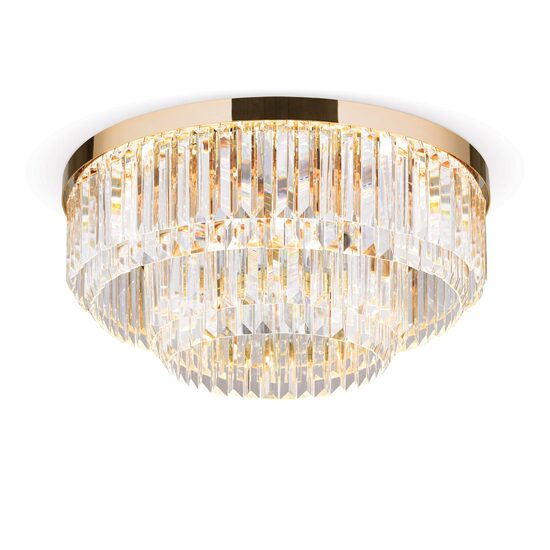 Plafoniera cristal moderna aurie Prism LED 80W/6400lm/3000K, DL 7-666/55 GOLD, Orion