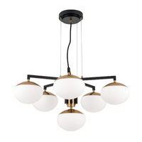 Candelabru Josephine modern 6xE27/40W, LU 1841/5+1 MS/SCHWARZ Orion