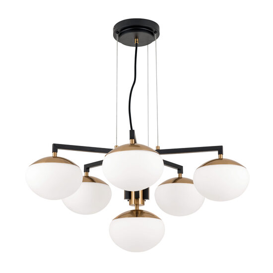 Candelabru Josephine modern 6xE27/40W, LU 1841/5+1 MS/SCHWARZ Orion
