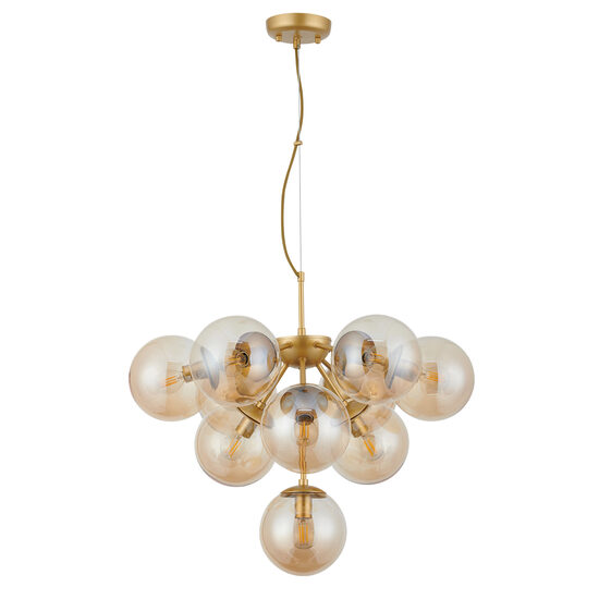 Lustra moderna aurie abajururi sticla ambra 10xE14/28W, Agape 01-2940 Smarter