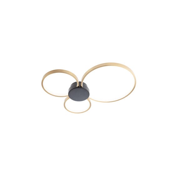 Aplica/Plafoniera LED moderna negru mat+alama 20W/2505lm/3000K, Atom 01-3105 Smarter