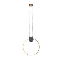 Lustra LED moderna negru mat+alama 11W/1408lm/3000K D44, Atom 01-3106 Smarter