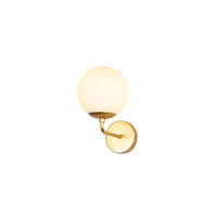 Aplica moderna auriu mat abajur sticla opal E27/42W, Bowling 01-3147 Smarter