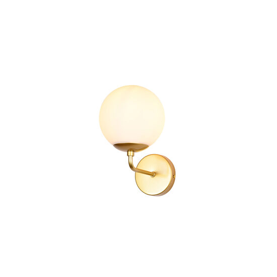 Aplica moderna auriu mat abajur sticla opal E27/42W, Bowling 01-3147 Smarter