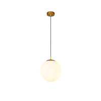 Lustra  moderna auriu mat abajururi sticla opal E27/42W, Bowling 01-3153 Smarter