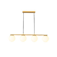 Lustra  moderna auriu mat abajururi sticla opal 4xE27/42W, Bowling 01-3155 Smarter