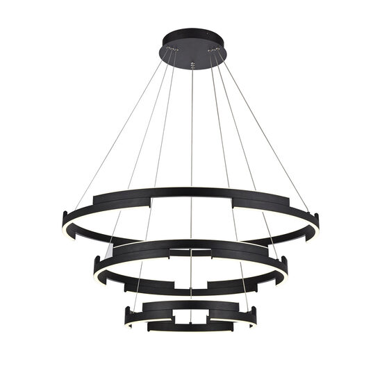 Lustra neagra dimmabila LED 36W/4800lm/3000K Castle 01-3182 Smarter