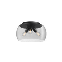 Plafoniera moderna negru mat abajururi sticla fumurie 3xE27/42W, Croma 01-3065 Smarter