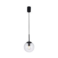 Lustra moderna neagra abajur sticla transparenta E14/28W, Global 01-3164 Smarter