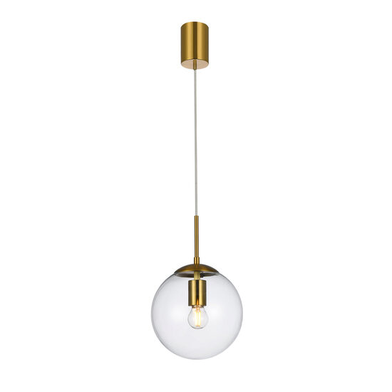 Lustra moderna aurie abajur sticla transparenta E14/28W, Global 01-3165 Smarter