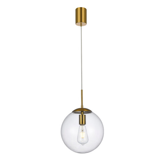 Lustra moderna aurie abajur sticla transparenta E14/42W, Global 01-3167 Smarter