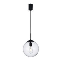 Lustra moderna neagra abajur sticla transparenta E14/42W, Global 01-3168 Smarter