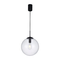 Lustra moderna neagra abajur sticla transparenta E14/42W, Global 01-3170 Smarter
