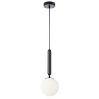 Lustra moderna negru mat abajur sticla opal E14/28W, Haiku 01-3131 Smarter