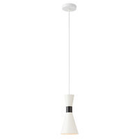 Lustra moderna alba conica inel decorativ negru E27/42W, Kilt 01-2709 Smarter